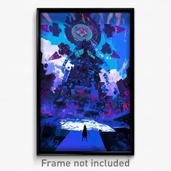 Art Poster - Menacing Harbour (Psychedelic Trippy Weird 11x17 Print)