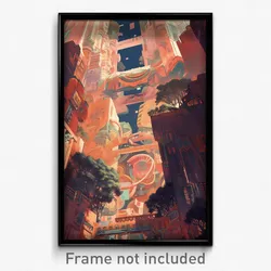 Art Poster - Acidic Indian City (Psychedelic Trippy Weird 11x17 Print)