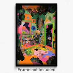 Art Poster - Upbeat Hovel (Psychedelic Trippy Weird 11x17 Print)