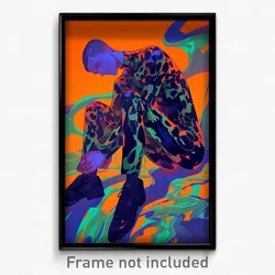 Anime Art Poster - Boy Feeling Anger Wearing Glass Wetsuit (Print)