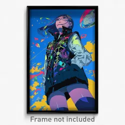 Art Poster - Girl Feeling Arrogant Wearing Original Cardigan Vest (Print)
