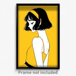 Anime Art Poster - Girl Feeling Schadenfreude, Elegant Yellow Hairband (Print)