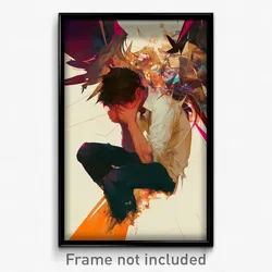 Art Poster - Boy Feeling Rattled Wearing Webbed Multiple Wings (Print)