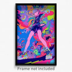 Anime Art Poster - Girl Feeling Anger Wearing Striking Puffy Shorts (Print)