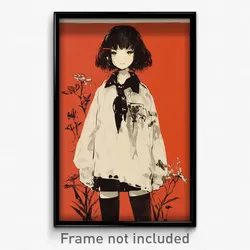 Art Poster - Girl Feeling Cynicism Wearing Acceptable Side Tie (Print)