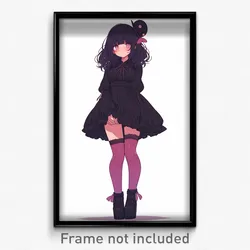 Art Poster - Girl Feeling Self Pity Wearing Adorable Costume Switch (Print)