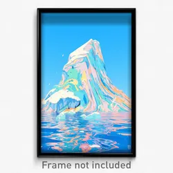 Art Poster - Wiggly Iceberg (Psychedelic Trippy Weird 11x17 Print)