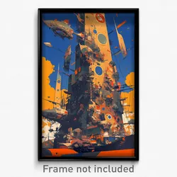 Art Poster - Infinite Shipyard (Psychedelic Trippy Weird 11x17 Print)