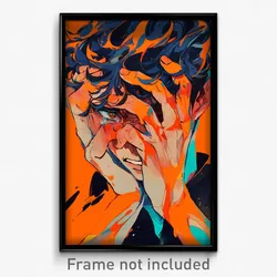 Anime Art Poster - Boy Feeling Upset Wearing Enchanting Orange (Print)
