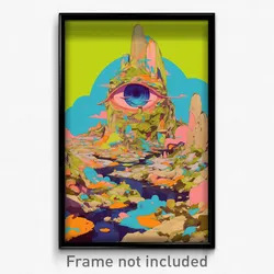 Art Poster - All Over The Place Hills (Psychedelic Trippy Weird 11x17 Print)