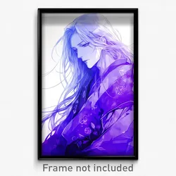 Anime Art Poster - Man Feeling Passion Wearing Acclaimed Purple Ribbon (Print)