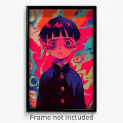 Art Poster - Boy Feeling Unhappy Wearing Large Nanamori School Uniform (Print)