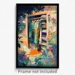 Art Poster - Animated Closet (Psychedelic Trippy Weird 11x17 Print)
