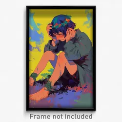 Art Poster - Boy Feeling Grief Wearing Scarce Multicolored Hairband