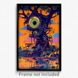 Art Poster - Nice Cabin (Psychedelic Trippy Weird 11x17 Print)
