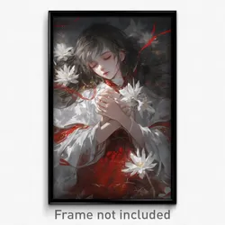 Anime Art Poster - Girl Feeling Bliss, Gloomy Ribbon Trimmed Dress (Print)