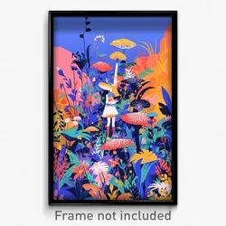 Art Poster - Vibrant Garden (Psychedelic Trippy Weird 11x17 Print)