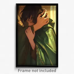 Art Poster - Boy Feeling Powerless Wearing Pricey Green Cape (Print)