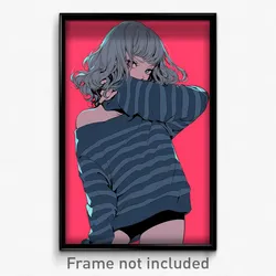 Anime Art Poster - Girl Feeling Indignant Wearing Heavenly Striped (Print)