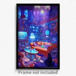 Art Poster - Insane Entertainment Room (Psychedelic Trippy Weird 11x17 Print)
