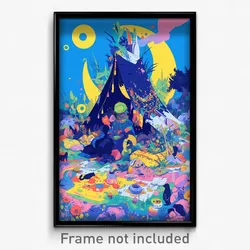 Art Poster - Digital Encampment (Psychedelic Trippy Weird 11x17 Print)