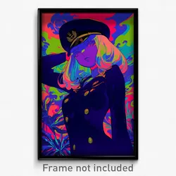 Art Poster - Girl Feeling Miserliness Wearing Adorable Naval Uniform (Print)