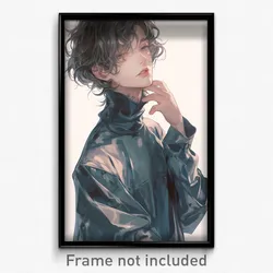 Art Poster - Boy Feeling Joviality Wearing Loud Turtleneck Dress (Print)