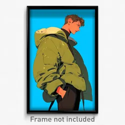 Anime Art Poster - Man Feeling Bitter Wearing Attractive Green Jacket (Print)