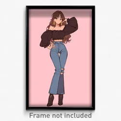 Anime Art Poster - Woman Feeling Loopy Wearing Quixotic Jeans (Print)