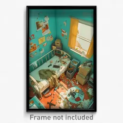 Art Poster - Urban Barracks (Psychedelic Trippy Weird 11x17 Print)