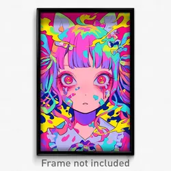 Anime Art Poster - Woman Feeling Hatred Wearing Sturdy Two Tone Ribbon (Print)