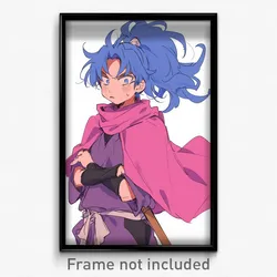 Anime Art Poster - Bluebird Feeling Frustrated Wearing Well To Do Pink Cape