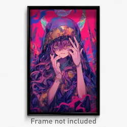 Anime Art Poster - Boy Feeling Negative, Flowery Crescent Hat Ornament (Print)