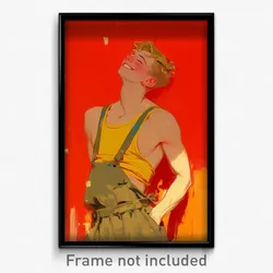 Art Poster - Boy Feeling Grinning Wearing Imaginary Tank Top (Print)