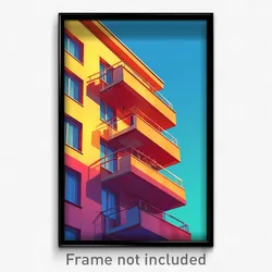 Art Poster - Modern Italian Architecture (Psychedelic Trippy Weird 11x17 Print)