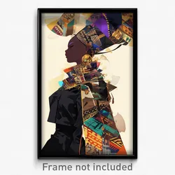 Art Poster - Girl Feeling Aversion Wearing Gorgeous Black Neckerchief (Print)