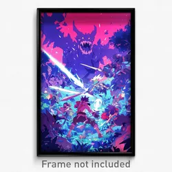 Art Poster - A Group Of Fantasy Warriors Battling A Horde Of Monsters In A Lush