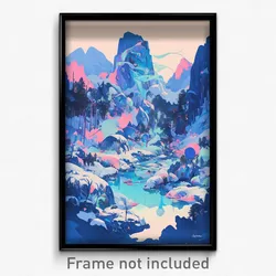 Art Poster - Frosty Land (Psychedelic Trippy Weird 11x17 Print)