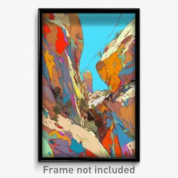 Art Poster - Multicolored Quarry (Psychedelic Trippy Weird 11x17 Print)