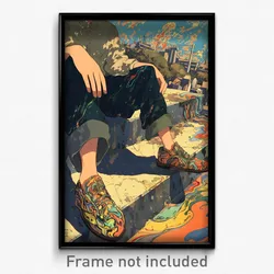 Art Poster - Boy Feeling Tolerance Wearing Genuine Ankle Strap (Print)
