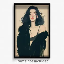Art Poster - Woman Feeling Sadness Wearing Telling Cute Clothes