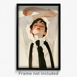 Art Poster - Man Feeling Triumphant Wearing Classic Bow (Print)