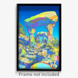 Art Poster - Multicolored Dolmen (Psychedelic Trippy Weird 11x17 Print)