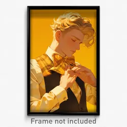 Art Poster - Boy Feeling Patience Wearing Large Yellow Bowtie (Print)