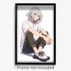 Anime Art Poster - Man Feeling Self Caring Wearing Sturdy Ankle Lace Up (Print)