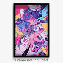 Anime Art Poster - Girl Feeling Aggressive Wearing Rich White Sleeves (Print)