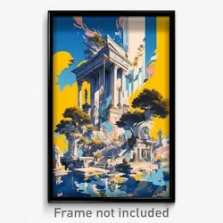 Art Poster - Graceful Acropolis (Psychedelic Trippy Weird 11x17 Print)