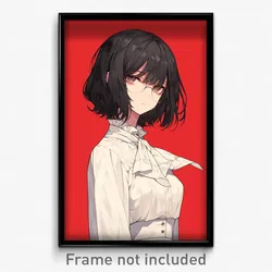 Anime Art Poster - Woman Feeling Trust Wearing Shocking White Neckerchief