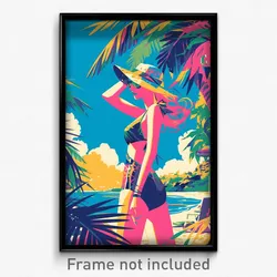 Art Poster - Ample Beach (Psychedelic Trippy Weird 11x17 Print)