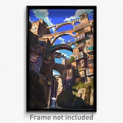 Art Poster - Angelic Spanish City (Psychedelic Trippy Weird 11x17 Print)